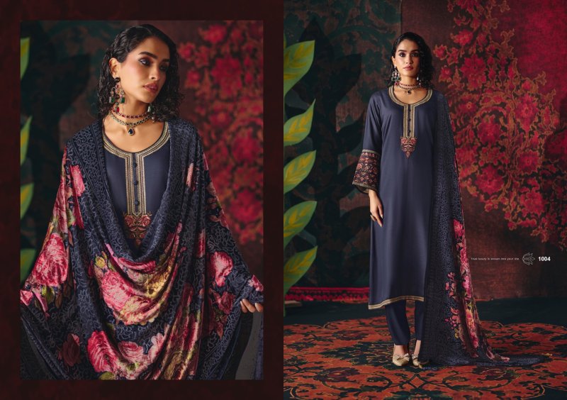 Raah By Rangati Pashmina Satin Dress Materials 